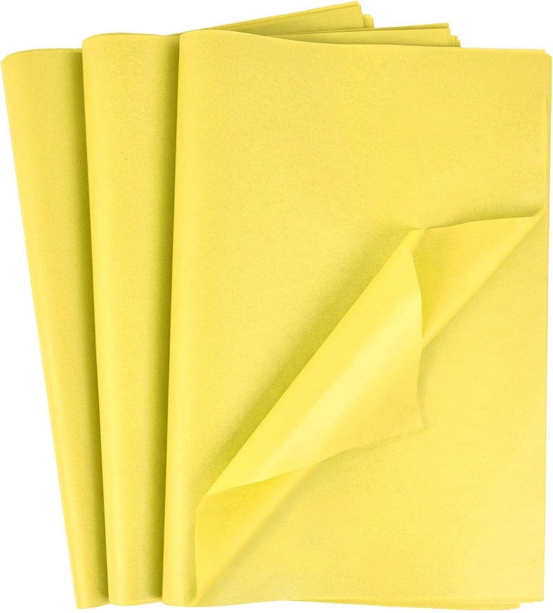 Koogel 120 Sheets Yellow Tissue Paper Bulk, 14 x 20 Inch Gift Wrapping Tissue Paper for Gift Bags Wedding Birthday DIY Crafts Art Project - Image 1
